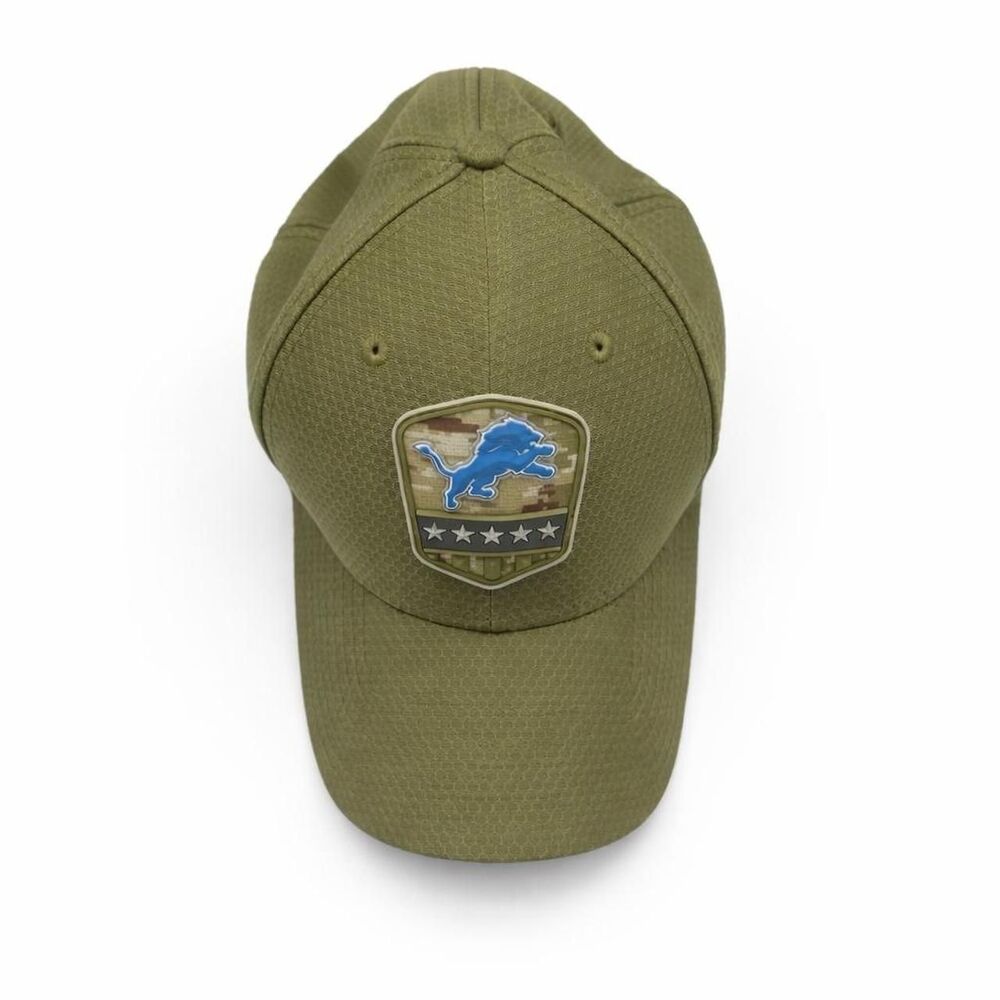 New Era NFL Mens Hat Detroit Lions Olive Green Cap Salute to Service M/L